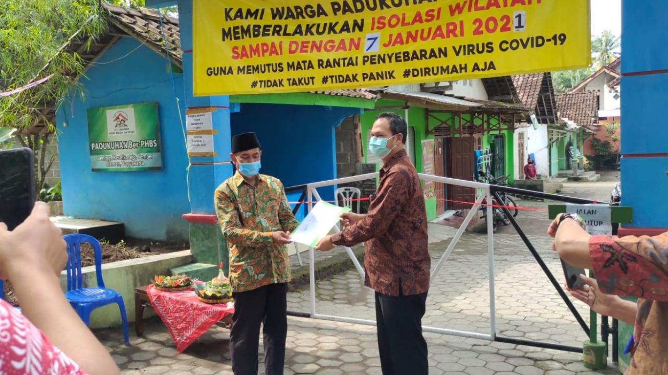 Pembukaan Lock Down Padukuhan Bening Oleh Bapak Panewu Tempel