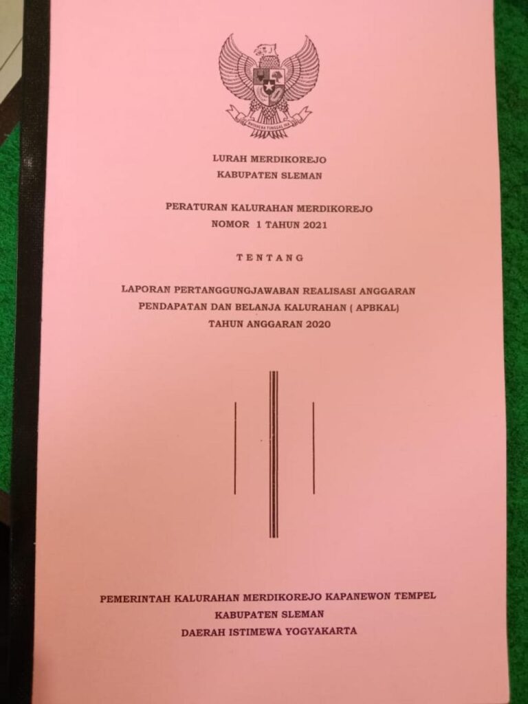 LAPORAN REALISASI APBKal TAHUN ANGGARAN 2020