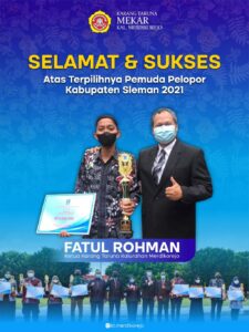 KETUA KARANG TARUNA KALURAHAN MERDIKOREJO JUARA II PEMUDA PELOPOR