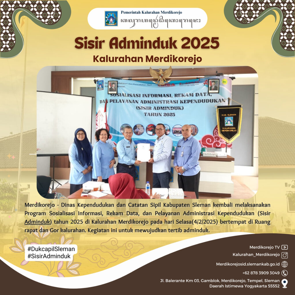 Sisir Adminduk Kalurahan Merdikorejo Tahun 2025