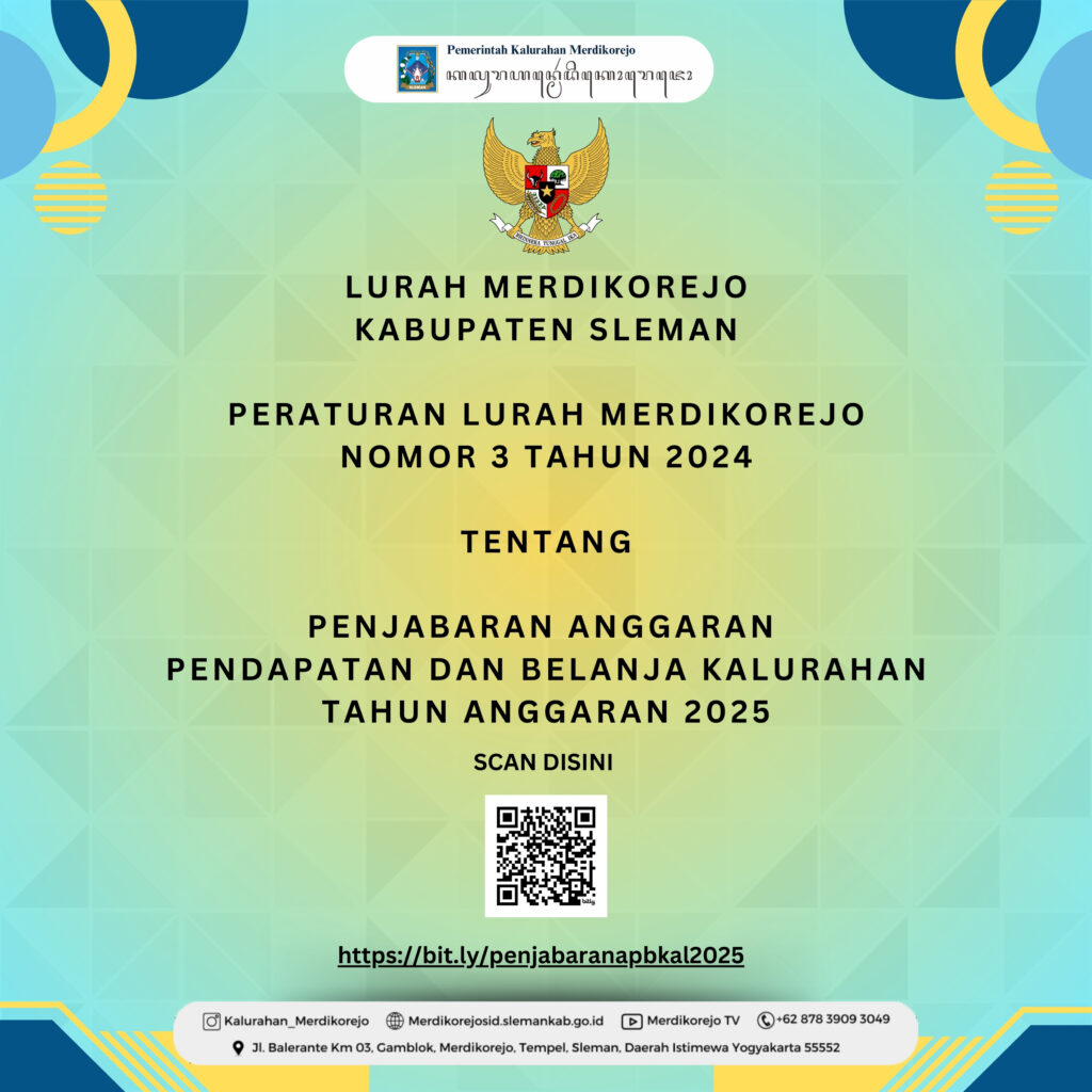Peraturan Lurah Tentang Penjabaran APBKal Tahun Anggaran 2025
